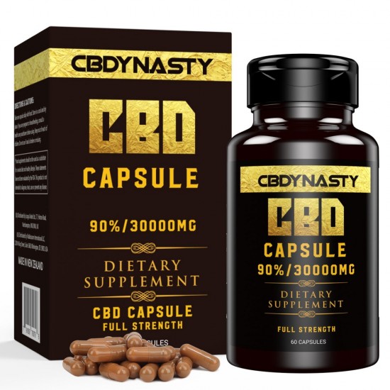CBDYNASTY 90% C-B-D Capsule 30000mg Hemp Oil 60 Capsules