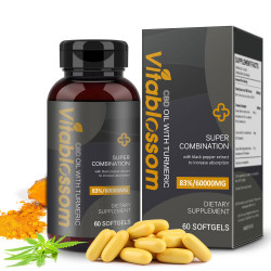 Vitablossom 83% Hemp Oil 60000mg Turmeric 60 Hemp oil Softgels, New Arrival promotion Vitablossom 83% Hemp Oil 60000mg Turmeric 60 Hemp oil Softgels, New Arrival promotion