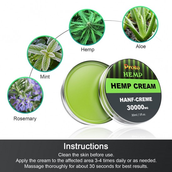 ProtoHemp anti-inflammatory hemp cream - pure hemp, 10% emu oil