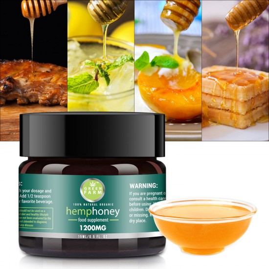 Green Farm Raw Hemp Honey, 1200mg 10% 15ml, New Arrival promotion
