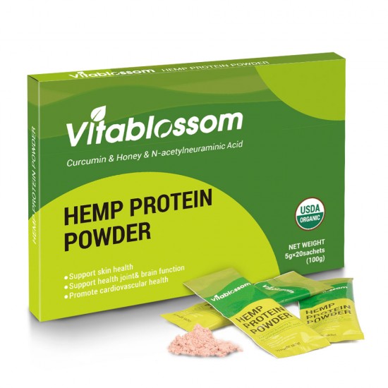 Vitablossom Hemp Protein Powder,  USDA Organic 100g (5g*20 sachets)