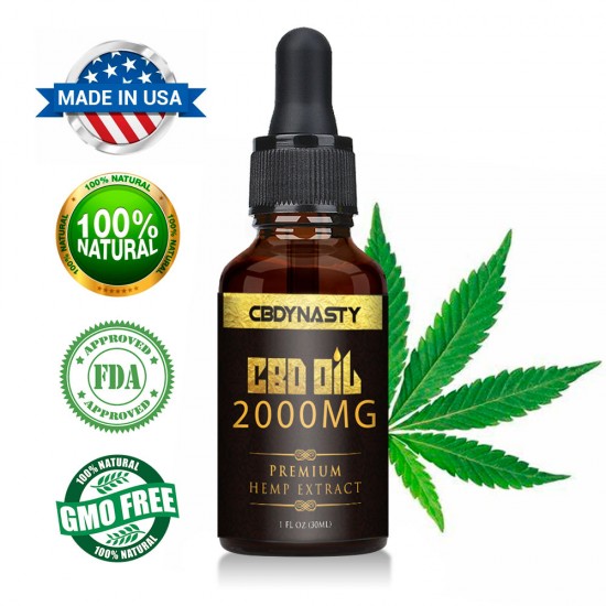 CB-DYNASTY  Broad Spectrum Extract Hemp Oil 2000mg, High Strength Hemp Extract, 30ml Made in USA