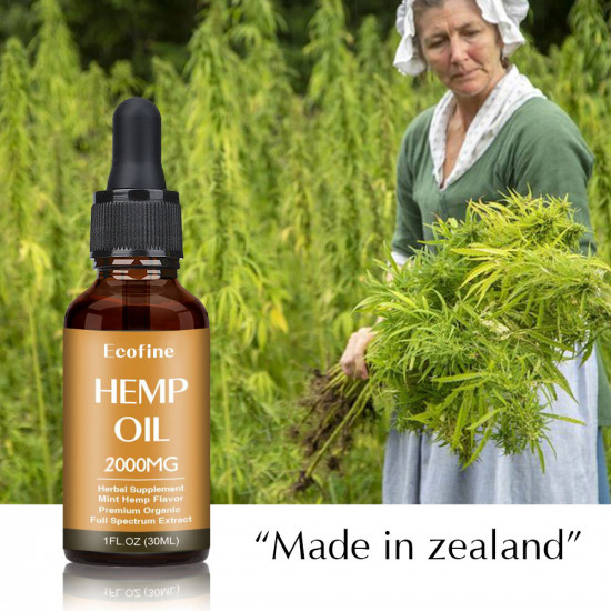 Ecofine 2000mg 30ml Broad Spectrum Hemp Oil, High Strength Extract Pure Organic Hemp Oil - Made in USA