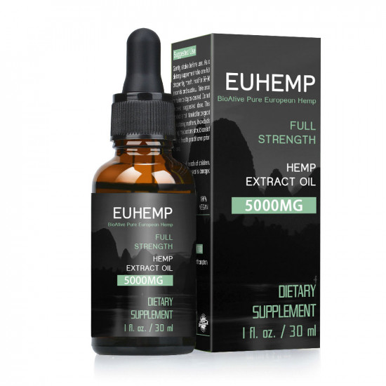 EUHEMP Broad Spectrum Hemp Oil Drops 5000MG, Dropper Included, 30ML
