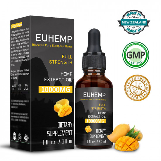 EUHEMP Hemp Oil Original & Mango Drops 10000MG 33% 30ml