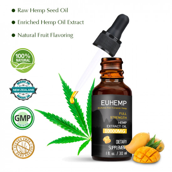 EUHEMP Hemp Oil Original & Mango Drops 10000MG 33% 30ml