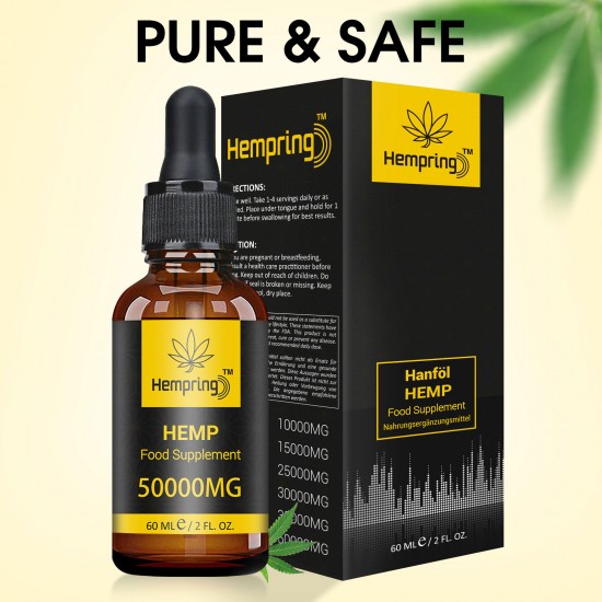 Hempring Broad Spectrum Hemp Extract 50000mg 60ml, Natural CO2 Extracted-100% Organic - Made in USA