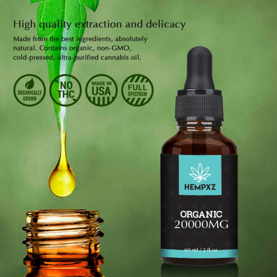 HEMPXZ 20000mg Broad Spectrum Hemp Extract, Natural Hemp Oil for Better Sleep - Made in USA HEMPXZ 20000mg Broad Spectrum Hemp Extract, Natural Hemp Oil for Better Sleep - Made in USA