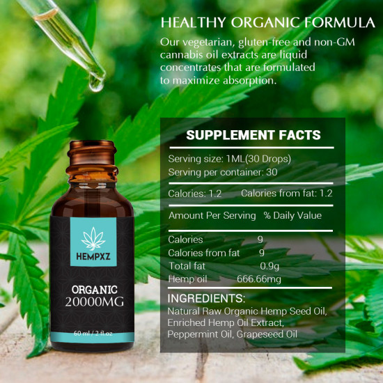 HEMPXZ 20000mg Broad Spectrum Hemp Extract, Natural Hemp Oil for Better Sleep - Made in USA HEMPXZ 20000mg Broad Spectrum Hemp Extract, Natural Hemp Oil for Better Sleep - Made in USA