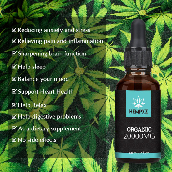 HEMPXZ 20000mg Broad Spectrum Hemp Extract, Natural Hemp Oil for Better Sleep - Made in USA HEMPXZ 20000mg Broad Spectrum Hemp Extract, Natural Hemp Oil for Better Sleep - Made in USA