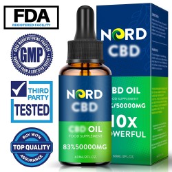 Nord Oil C-B-D oil Drops, 50000mg 83% 60ml, New formula Nord Oil C-B-D oil Drops, 50000mg 83% 60ml, New formula