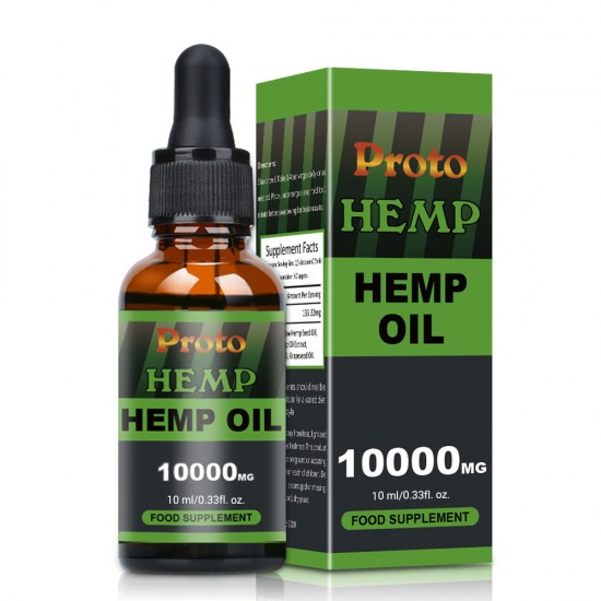 Hemp Oil Drops, Vegan & Vegetarian 10000mg, 10ml - ProtoHemp Oil