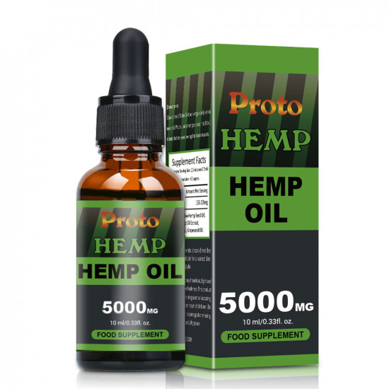 Hemp Oil Drops, Vegan & Vegetarian 5000mg, 10ml - ProtoHemp Oil