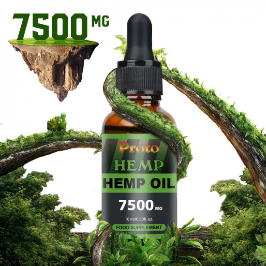 Hemp Oil Drops, Vegan & Vegetarian 7500mg, 10ml - ProtoHemp Oil