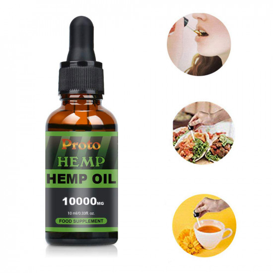 Proto Hemp Oil Drops, 10000mg 30ml 33%, Vegan & Vegetarian