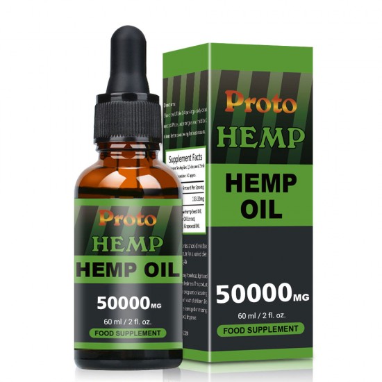 ProtoHemp Hemp Oil Drops, 50000mg, CO2 Extracted, 60ml