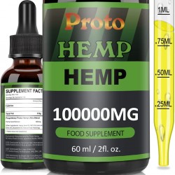 ProtoHemp Hemp Oil Drops, 100000mg, CO2 Extracted, 60ml ProtoHemp Hemp Oil Drops, 100000mg, CO2 Extracted, 60ml