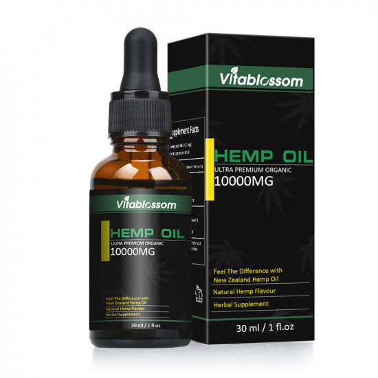 Vitablossom 33% Hemp Oil Drops, 10000mg 30ml, Great for Anxiety Pain Relief Sleep Support 