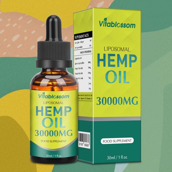 Vitablossom Liposomal Hemp Oil, 30000mg 90% 30ml, New Arrival promotion