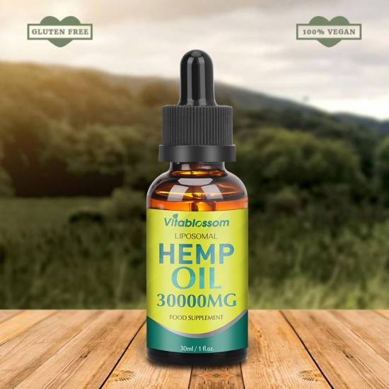 Vitablossom Liposomal Hemp Oil, 30000mg 90% 30ml, New Arrival promotion