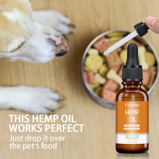 [Not Available in UK] Broad Spectrum Ecofine Hemp oil for Dogs 1500mg, Organic Hemp oil for Pets, FDA Approved