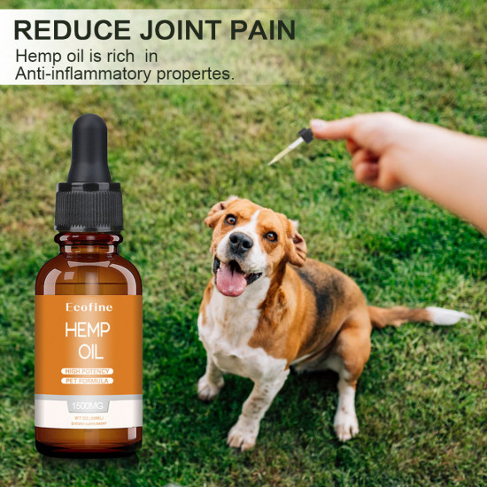 [Not Available in UK] Broad Spectrum Ecofine Hemp oil for Dogs 1500mg, Organic Hemp oil for Pets, FDA Approved