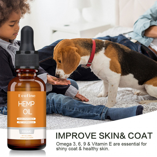 [Not Available in UK] Broad Spectrum Ecofine Hemp oil for Dogs 3000mg, Great for Pain Relief, Anxiety, Calming, Pet Recovery, Supplement for Joint & Hips, Pain, Treats Skin and Sleep